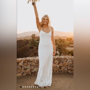 Show Me Your Mumu - Mumu Weddings SIZE S Ivory Satin Tuscany Dress NEW with Tags